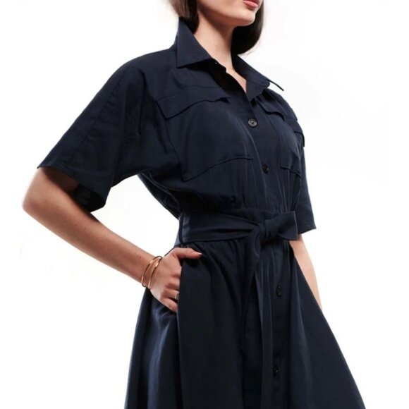 Emma Knudsen NWT Fall Classic Navy Blue Dress - Picture 2 of 7